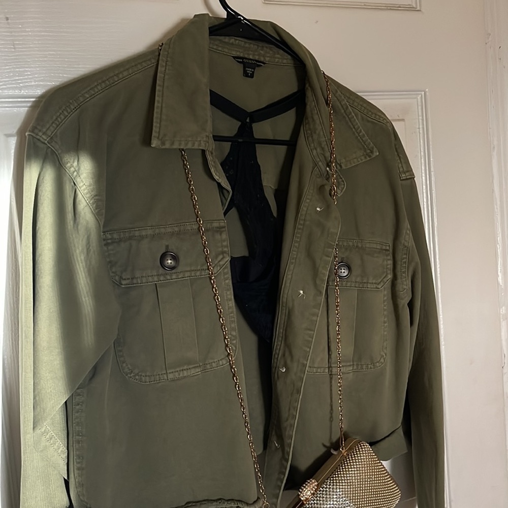 Olive green Jean jacket from Guess